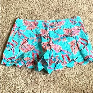 Crown & Ivy Shorts - blue/Pink/black pattern